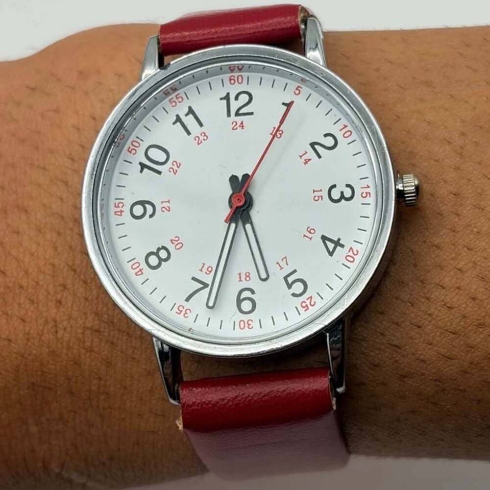 Silver & Red Watch - Picture 1 of 5